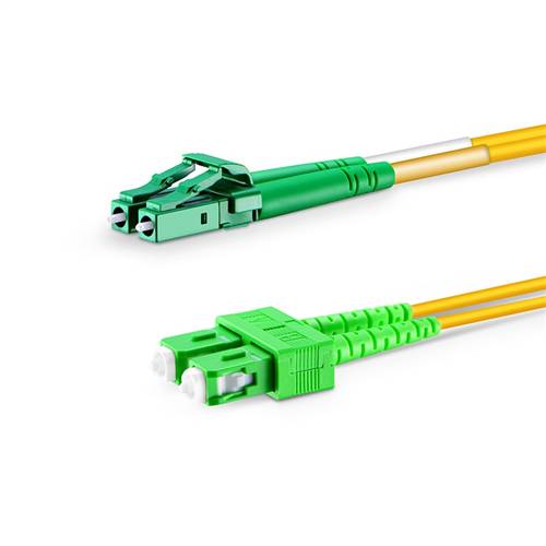10m (32.8ft) LC APC to SC APC Duplex OS2 Single-Mode Fiber Patch Cable