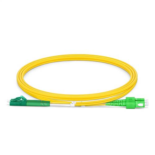 1m (3.3ft) LC APC to SC APC Duplex OS2 Single-Mode Fiber Patch Cable