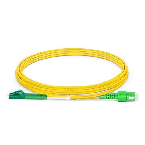 2m (6.6ft) LC APC to SC APC Duplex OS2 Single-Mode Fiber Patch Cable
