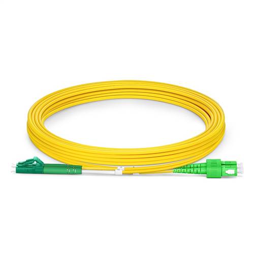 3m (9.8ft) LC APC to SC APC Duplex OS2 Single-Mode Fiber Patch Cable