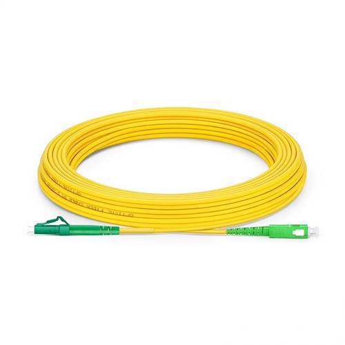 10m (32.8ft) LC APC to SC APC Simplex OS2 Single-Mode Fiber Patch Cable