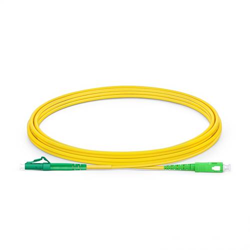 3m (9.8ft) LC APC to SC APC Simplex OS2 Single-Mode Fiber Patch Cable