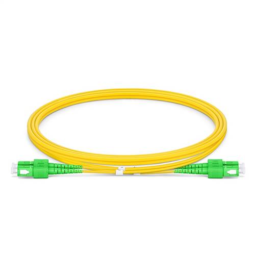 1m (3.3ft) SC APC to SC APC Duplex OS2 Single-Mode Fiber Patch Cable