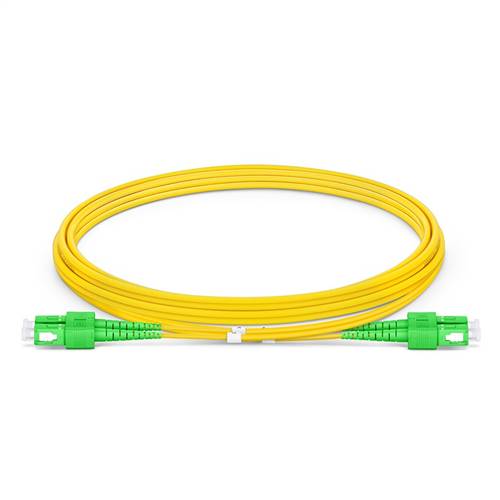 2m (6.6ft) SC APC to SC APC Duplex OS2 Single-Mode Fiber Patch Cable