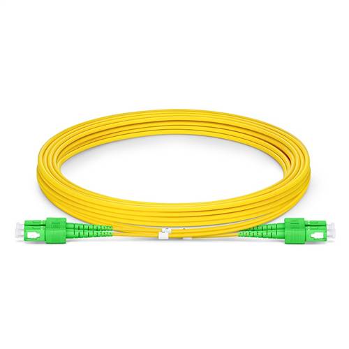 3m (9.8ft) SC APC to SC APC Duplex OS2 Single-Mode Fiber Patch Cable