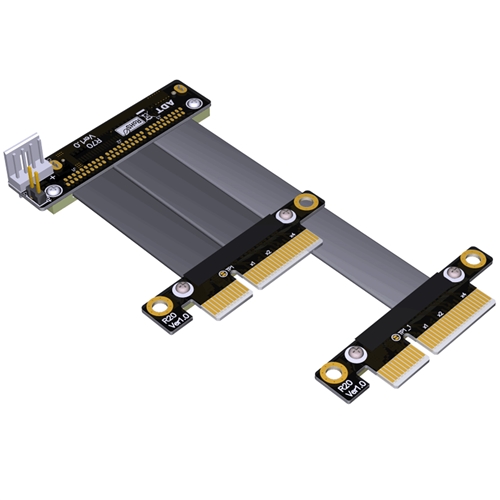 P3-2X4M-U2UR PCIe 3.0 Dual x4 Male to U.2 SFF-8639 Up R/A SSD Extension Cable