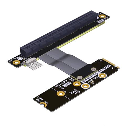 P3-M2NLB-X16FDR M.2 NVMe Male Left Bend to PCIe 3.0 x16 Female Down R/A Extension Cable