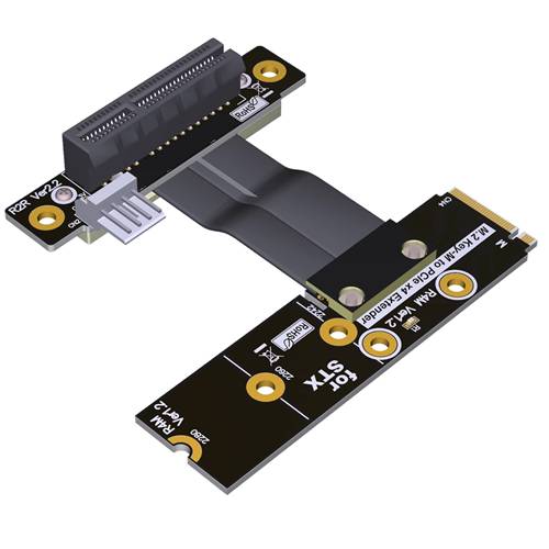 P3-M2NLB-X4FDR M.2 NVMe Male Left Bend to PCIe 3.0 x4 Female Down R/A Extension Cable