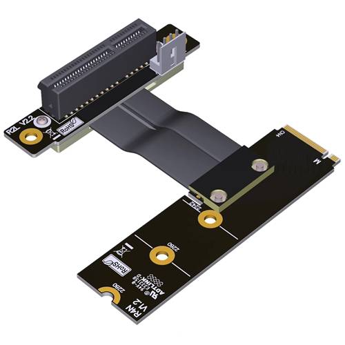 P3-M2NRB-X4FUR M.2 NVMe Male Right Bend to PCIe 3.0 x4 Female Up R/A Extension Cable