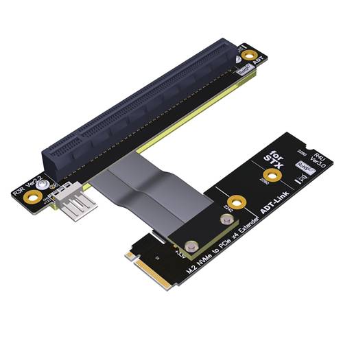 P3-RM2NRB-X16FDR Reverse M.2 NVMe Male Right Bend to PCIe 3.0 x16 Female Down R/A Extension Cable