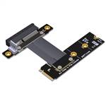 Reverse M.2 NVMe Male Right Bend to PCIe 3.0 x4 Female Extension Cable