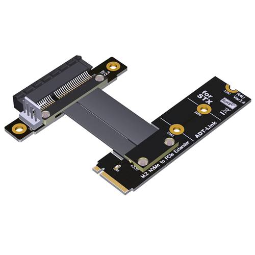 P3-RM2NRB-X4F Reverse M.2 NVMe Male Right Bend to PCIe 3.0 x4 Female Extension Cable
