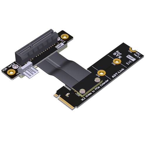 P3-RM2NRB-X4FDR Reverse M.2 NVMe Male Right Bend to PCIe 3.0 x4 Female Down R/A Extension Cable
