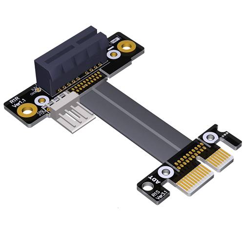 P3-X1M-X1FDRP PCIe 3.0 x1 to x1 Extension Cable, Male STR to Female Down R/A with SATA 15P Power Cable