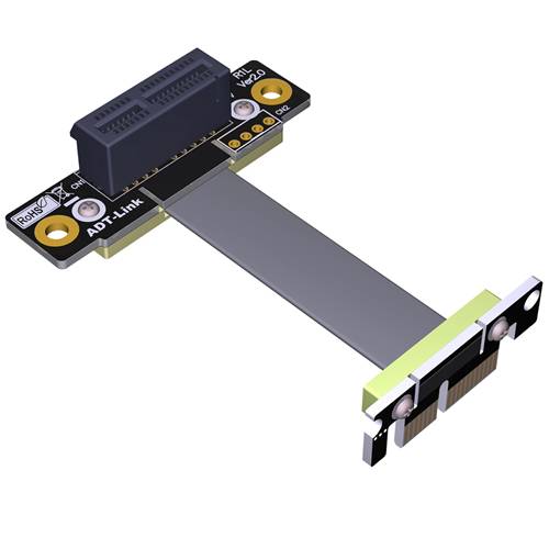 P3-X1MDR-X1FUR PCIe 3.0 x1 to x1 Extension Cable, Male Down R/A to Female Up R/A