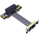 PCIe 3.0 x1 to x1 Extension Cable, Male Down R/A to Female Up R/A with Open Connector