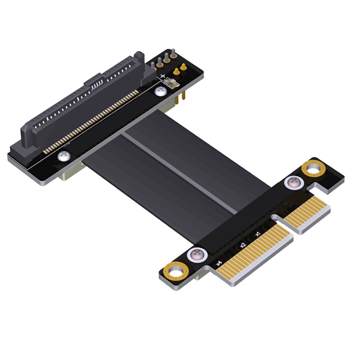 P3-X4M-U2UR PCIe 3.0 x4 Male to U.2 SFF-8639 Up R/A SSD Extension Cable