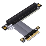 PCIe 3.0 x4 Male to x16 Female Down R/A Extension Cable with SATA 15P Power Cable