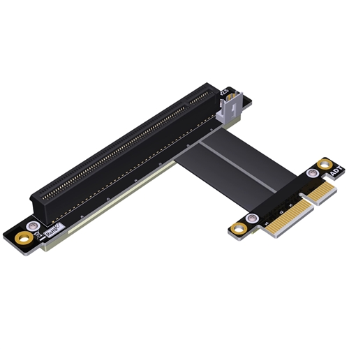 P3-X4M-X16FUR-P PCIe 3.0 x4 Male to x16 Female Up R/A Extension Cable with SATA 15P Power Cable