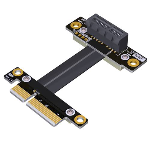 P3-X4M-X1FDR PCIe 3.0 x4 Male to x1 Female Down R/A Extension Cable