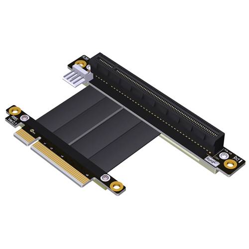 P3-X8M-X16FDR-P PCIe 3.0 x8 Male to x16 Female Down R/A Extension Cable with SATA 15P Power Cable