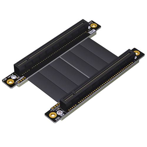 P3X16-STR-FUR-FUR PCIe 3.0 x16 Tx to Tx Straight Through Jumper Cable, Female Up R/A to Female Up R/A