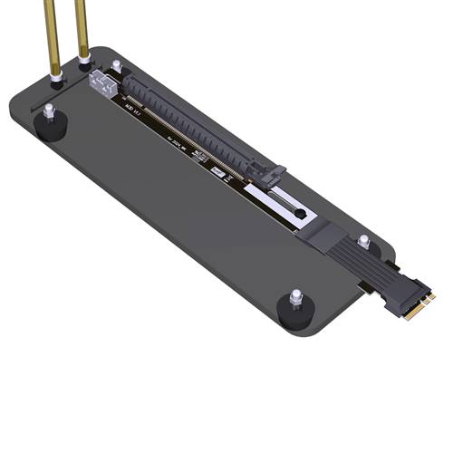 P4-M2AE-X16FUR-FB M.2 Key A.E. to PCIe 4.0 x16 Female Up R/A Extension Cable with Foot Base