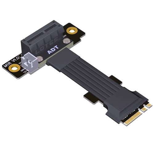 P4-M2AE-X1FDR M.2 Key A.E. to PCIe 4.0 x1 Female Down R/A Extension Cable