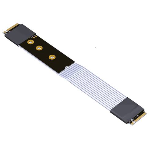 P4-M2N-STR-MM-LI PCIe 4.0 M.2 NVMe Key-M Male to Male Tx to Tx Straight Through Jumper Cable, 85-ohm Low Impedance