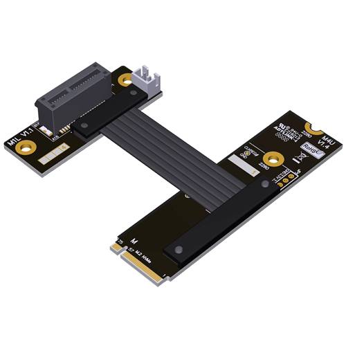 P4-M2N-VX1FUR M.2 NVMe Male to Vertical PCIe 4.0 x1 Female Up R/A Extension Cable