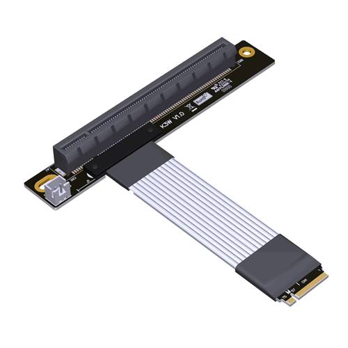 P4-M2N-X16FDR-LI M.2 M-key NVMe Male to PCIe 4.0 x16 Female Down R/A Extension Cable, 85-ohm Low Impedance