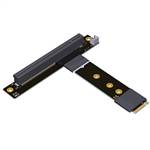 M.2 M-key NVMe Male to PCIe 4.0 x16 Female Up R/A Extension Cable, 85-ohm Low Impedance