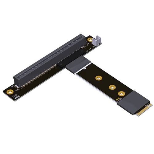 P4-M2N-X16FUR-LI M.2 M-key NVMe Male to PCIe 4.0 x16 Female Up R/A Extension Cable, 85-ohm Low Impedance