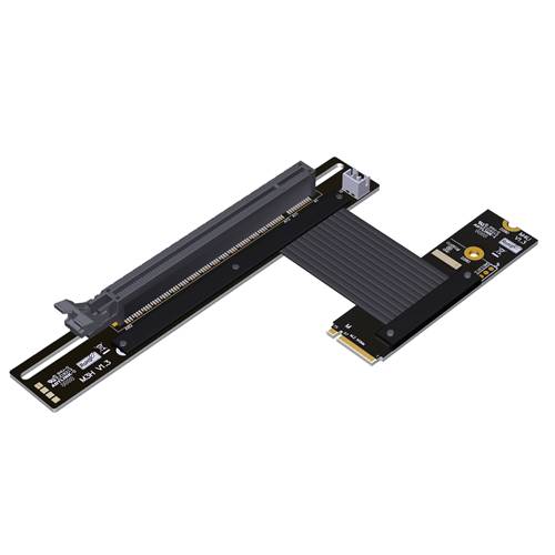 P4-M2N-X16FURL M.2 M-key NVMe Male to PCIe 4.0 x16 Female Up R/A Extension Cable with Lock