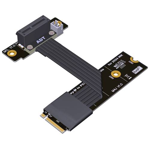 P4-M2N-X1FUR M.2 NVMe Male to PCIe 4.0 x1 Female Up R/A Extension Cable