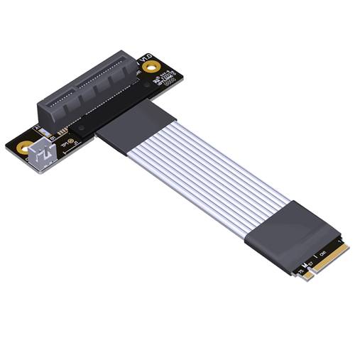 P4-M2N-X4FDR-LI M.2 NVMe Male to PCIe 4.0 x4 Female Down R/A Extension Cable, 85-ohm Low Impedance
