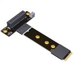 M.2 NVMe Male to PCIe 4.0 x4 Female Up R/A Extension Cable, 85-ohm Low Impedance
