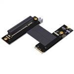 M.2 NVMe M-key Male to PCIe 4.0 x8 Female Up R/A Extension Cable