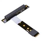 M.2 NVMe Male Turn 180 Degree to PCIe 4.0 x16 Female Down R/A Extension Cable, 85-ohm Low Impedance