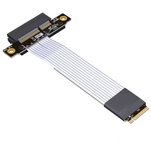 P4-M2N180-X4F-LI M.2 NVMe Male Turn 180 Degree to PCIe 4.0 x4 Female Extension Cable, 85-ohm Low Impedance