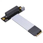 M.2 NVMe Male Turn 180 Degree to PCIe 4.0 x4 Female Up R/A Extension Cable, 85-ohm Low Impedance