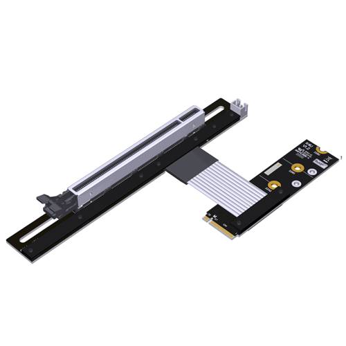 P4-M2NRB-X16FUR-LI M.2 NVMe Male Right Bend to PCIe 4.0 x16 Female Up R/A Extension Cable, 85-ohm Low Impedance