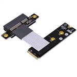 M.2 NVMe Male Right Bend to PCIe 4.0 x4 Female Extension Cable, 85-ohm Low Impedance