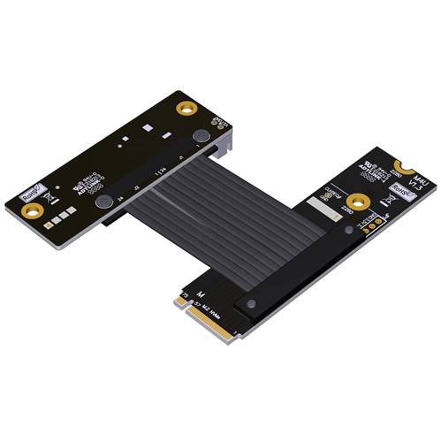 P4-M2NRB-X4FDR M.2 NVMe Male Right Bend  to PCIe 4.0 x4 Female Down R/A Extension Cable
