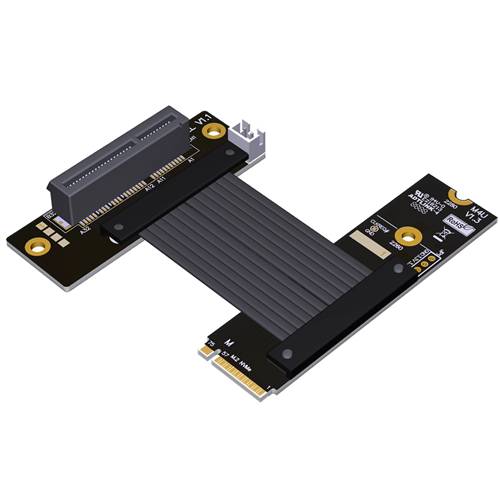 P4-M2NRB-X4FUR M.2 NVMe Male Right Bend  to PCIe 4.0 x4 Female Up R/A Extension Cable
