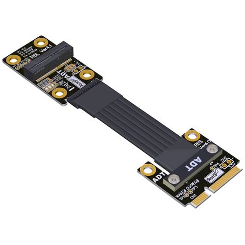 P4-MPEM-M2EWIFIUR PCIe 4.0 Mini PCIe Male to M.2 Key E WiFi Up R/A Extension Cable