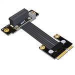 P4-MPEM-X1FUR Mini PCIe Male to PCIe 4.0 x1 Female Up R/A Extension Cable