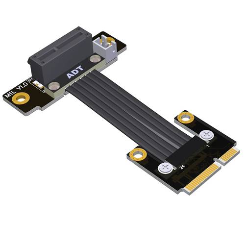 P4-MPEM-X1FUR Mini PCIe Male to PCIe 4.0 x1 Female Up R/A Extension Cable