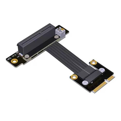 P4-MPEM-X4FUR Mini PCIe Male to PCIe 4.0 x4 Female Up R/A Extension Cable