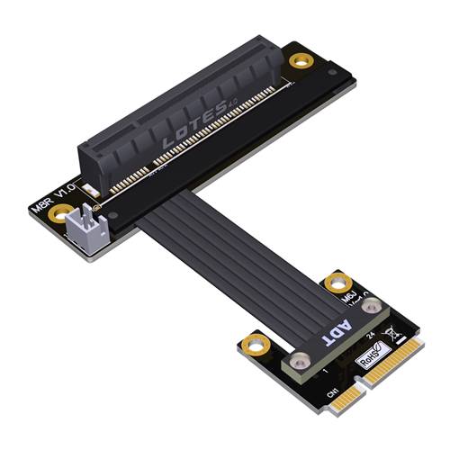 P4-MPEM-X8FDR Mini PCIe Male to PCIe 4.0 x8 Female Down R/A Extension Cable